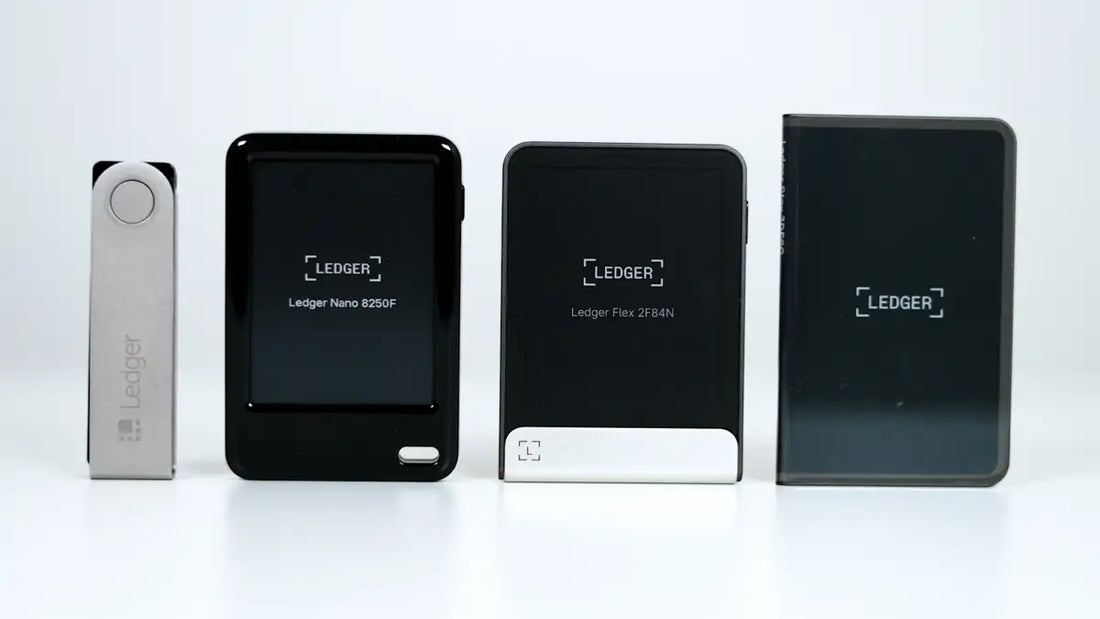 Ledger Nano X, Nano Gen 5, Flex, and Stax compared side by side