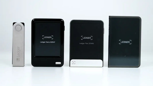 Ledger Nano X, Nano Gen 5, Flex, and Stax compared side by side
