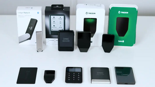 Multiple hardware wallets side by side for comparison