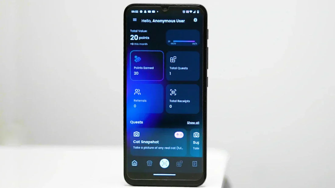 Smartphone displaying the Scannit app dashboard